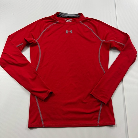380. Women’s Under Armour Red Compression Shirt with Gray‎ Trim (L) - Picture 1 of 6
